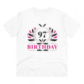 Men's PC Cotton 97th Birthday Printed T Shirt (Color: White, Thread Count: 180GSM)