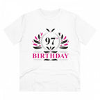 Men's PC Cotton 97th Birthday Printed T Shirt (Color: White, Thread Count: 180GSM)