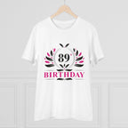Men's PC Cotton 89th Birthday Printed T Shirt (Color: White, Thread Count: 180GSM)