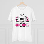 Men's PC Cotton 88th Birthday Printed T Shirt (Color: White, Thread Count: 180GSM)
