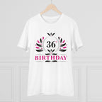 Men's PC Cotton 36th Birthday Printed T Shirt (Color: White, Thread Count: 180GSM)