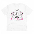 Men's PC Cotton 31st Birthday Printed T Shirt (Color: White, Thread Count: 180GSM)