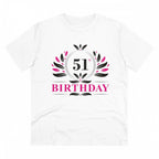 Men's PC Cotton 51st Birthday Printed T Shirt (Color: White, Thread Count: 180GSM)