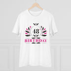 Men's PC Cotton 48th Birthday Printed T Shirt (Color: White, Thread Count: 180GSM)