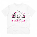 Men's PC Cotton 75th Birthday Printed T Shirt (Color: White, Thread Count: 180GSM)