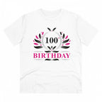 Men's PC Cotton 100th Birthday Printed T Shirt (Color: White, Thread Count: 180GSM)
