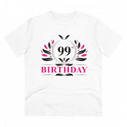 Men's PC Cotton 99th Birthday Printed T Shirt (Color: White, Thread Count: 180GSM)