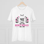 Men's PC Cotton 98th Birthday Printed T Shirt (Color: White, Thread Count: 180GSM)
