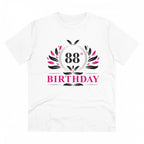 Men's PC Cotton 88th Birthday Printed T Shirt (Color: White, Thread Count: 180GSM)