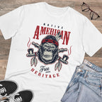 Men's PC Cotton Gorila Desing Printed T Shirt (Color: White, Thread Count: 180GSM)