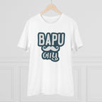 Men's PC Cotton Baapu Printed T Shirt (Color: White, Thread Count: 180GSM)