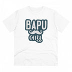Men's PC Cotton Baapu Printed T Shirt (Color: White, Thread Count: 180GSM)