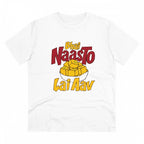 Men's PC Cotton Bhai Nasto Lai Aav Printed T Shirt (Color: White, Thread Count: 180GSM)