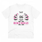 Men's PC Cotton 46th Birthday Printed T Shirt (Color: White, Thread Count: 180GSM)