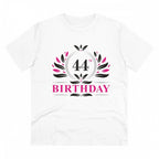 Men's PC Cotton 44th Birthday Printed T Shirt (Color: White, Thread Count: 180GSM)