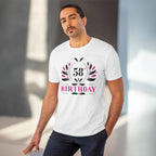 Men's PC Cotton 58th Birthday Printed T Shirt (Color: White, Thread Count: 180GSM)