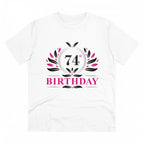 Men's PC Cotton 74th Birthday Printed T Shirt (Color: White, Thread Count: 180GSM)