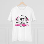 Men's PC Cotton 97th Birthday Printed T Shirt (Color: White, Thread Count: 180GSM)