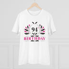 Men's PC Cotton 94th Birthday Printed T Shirt (Color: White, Thread Count: 180GSM)