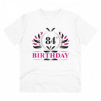 Men's PC Cotton 84th Birthday Printed T Shirt (Color: White, Thread Count: 180GSM)