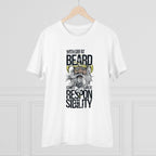 Men's PC Cotton With Great Beard Comes Printed T Shirt (Color: White, Thread Count: 180GSM)