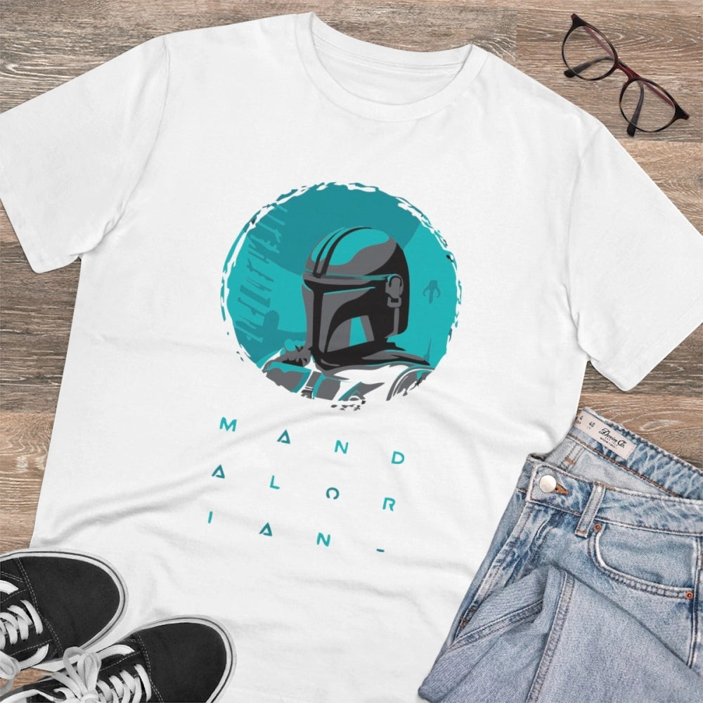 Men's PC Cotton Star Wars Printed T Shirt (Color: White, Thread Count: 180GSM)