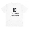 Men's PC Cotton Covid 19 Survivor Printed T Shirt (Color: White, Thread Count: 180GSM)