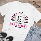 Men's PC Cotton 17th Birthday Printed T Shirt (Color: White, Thread Count: 180GSM)