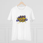 Men's PC Cotton Telugu Desing Printed T Shirt (Color: White, Thread Count: 180GSM)