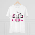 Men's PC Cotton 43rd Birthday Printed T Shirt (Color: White, Thread Count: 180GSM)