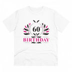 Men's PC Cotton 60th Birthday Printed T Shirt (Color: White, Thread Count: 180GSM)