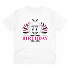 Men's PC Cotton 77th Birthday Printed T Shirt (Color: White, Thread Count: 180GSM)