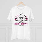 Men's PC Cotton 99th Birthday Printed T Shirt (Color: White, Thread Count: 180GSM)