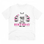 Men's PC Cotton 98th Birthday Printed T Shirt (Color: White, Thread Count: 180GSM)