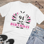 Men's PC Cotton 94th Birthday Printed T Shirt (Color: White, Thread Count: 180GSM)