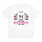 Men's PC Cotton 94th Birthday Printed T Shirt (Color: White, Thread Count: 180GSM)