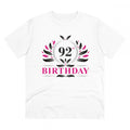 Men's PC Cotton 92nd Birthday Printed T Shirt (Color: White, Thread Count: 180GSM)