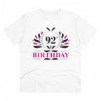 Men's PC Cotton 92nd Birthday Printed T Shirt (Color: White, Thread Count: 180GSM)