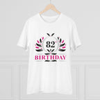 Men's PC Cotton 82nd Birthday Printed T Shirt (Color: White, Thread Count: 180GSM)