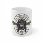 Ceramic Gorila Desing Printed Coffee Mug (Color: White, Capacity:330ml)