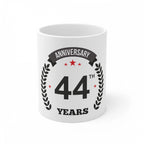 Ceramic 44th Anniversary Printed Coffee Mug (Color: White, Capacity:330ml)