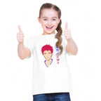 Girls Cotton Akashi Half Sleeve TShirt (White)