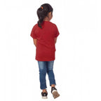 Girls Cotton Tribal Half Sleeve TShirt (Maroon)