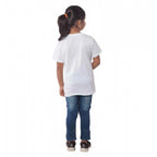 Girls Cotton Unicorn Face Half Sleeve TShirt (White)