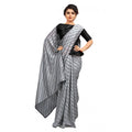 Women's Vichitra Saree with Blouse (Grey, 5-6 Mtrs)