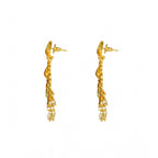 Women's Rose Gold Plated Alloy Kundan Earrings &amp; Mangtikka (Green)