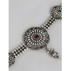 Women's Rose Gold Plated Alloy Necklace &amp; Earings Set (Silver)