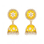 Women's Rose Gold Plated Alloy Earrings (Yellow)