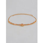 Women's Rose Gold Plated Alloy Hip Belt Kamarband (Red &amp; Green)