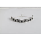 Women's Rose Gold Plated Alloy Necklace &amp; Earings Set (Silver &amp; Black)